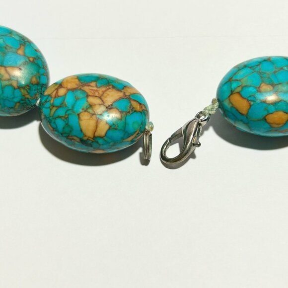 18 IN INCH FAUX TURQUOISE NECKLACE. - Picture 4 of 6